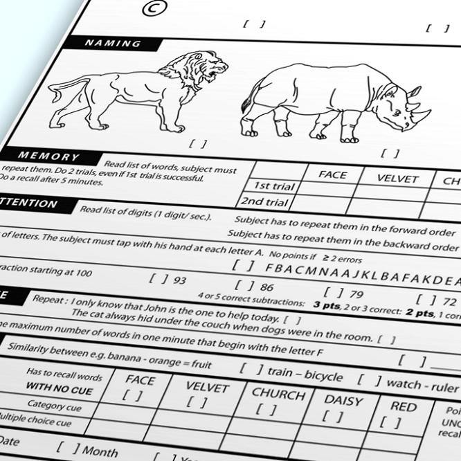 Cognitive Test Example Print Out Dementia Cognitive Test
